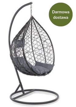 Fotel wiszący kosz kokon huśtawka bujak BARI - czarny